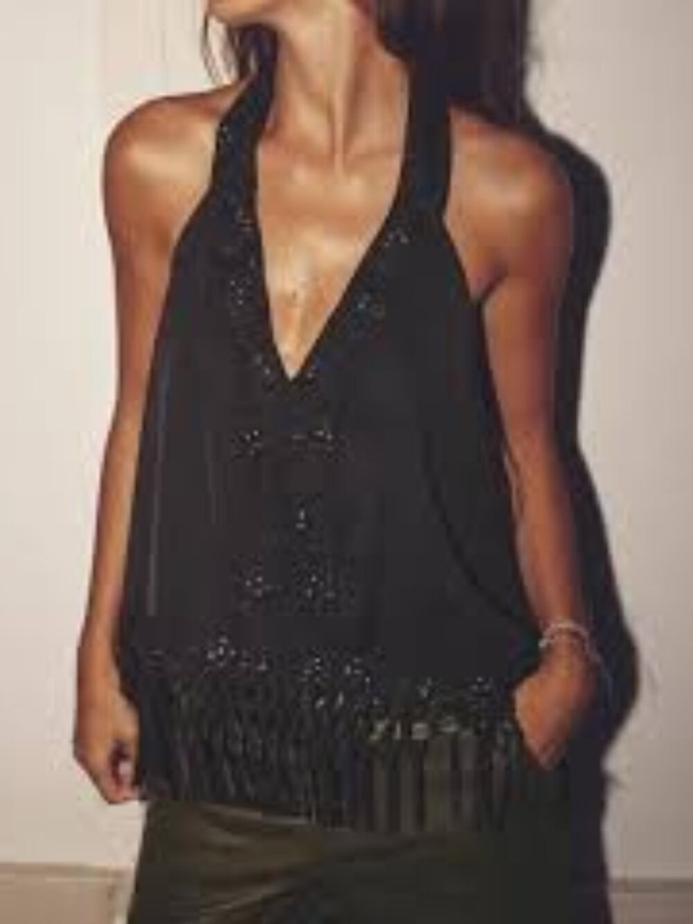 Zara Tie Dye Satin Effect Draped Top, NWT M